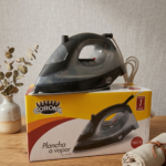 PLANCHA CORONA A VAPOR NEGRA